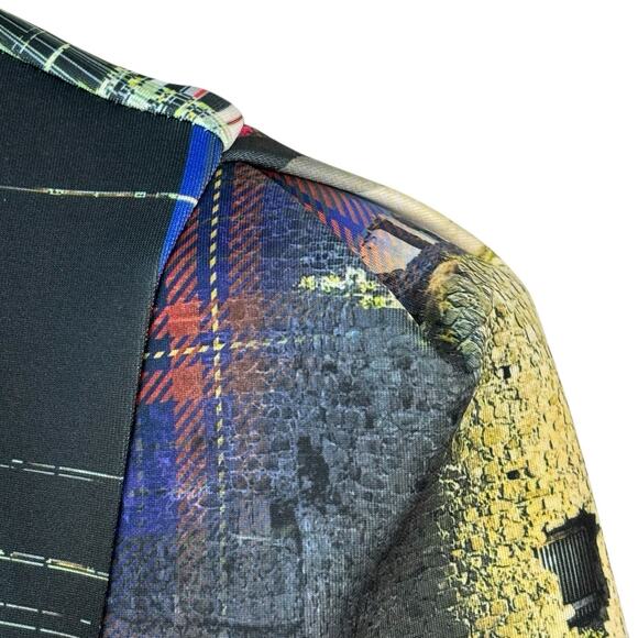 Clover Canyon Ashford Castle Dress Medium Neoprene Short Sleeve Bodycon Mini - Picture 10 of 14